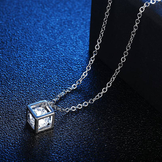 Cube of  Wonders - Single Layer Silver Chain