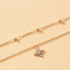 Stardom - Pretty Star with Beads Gold Double Layer Chain