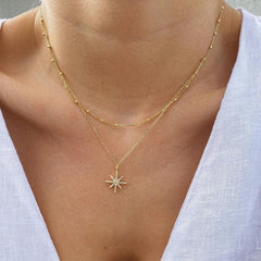 Stardom - Pretty Star with Beads Gold Double Layer Chain