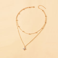 Stardom - Pretty Star with Beads Gold Double Layer Chain