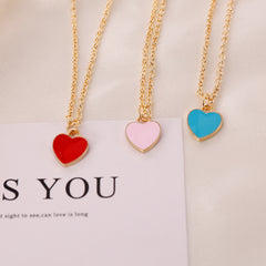 Flashy Heart - Cute Heart Gold Single Layer Chain