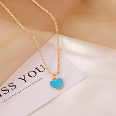 Flashy Heart - Cute Heart Gold Single Layer Chain