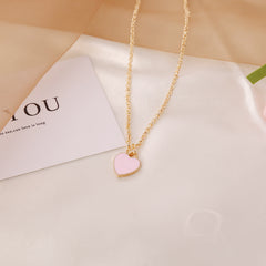 Flashy Heart - Cute Heart Gold Single Layer Chain