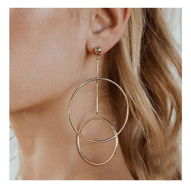 Quirky - Geometric Statement Gold Party Wear Earrings