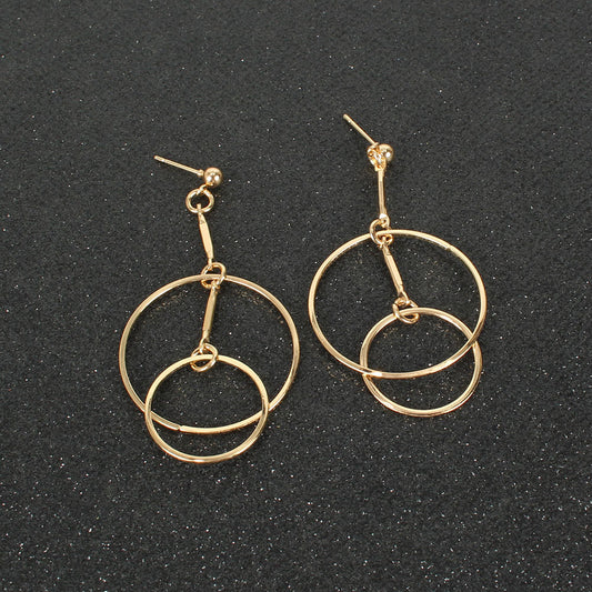 Quirky - Geometric Statement Gold Party Wear Earrings