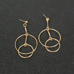 Quirky - Geometric Statement Gold Party Wear Earrings