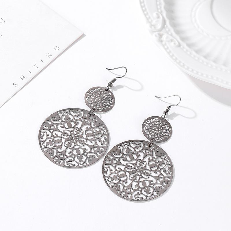 Flaky - Geometric Statement Silver Party Wear EarringsFlaky - Geometric Statement Silver Party Wear Earrings