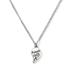 Best Friend Locket(Set of 2) - Cutesy Best Friend Locket Heart Shaped Single Layer Chain