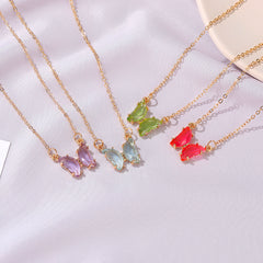 Butterfly Crytz - Crystal Butterfly Gold Single Layer Chain