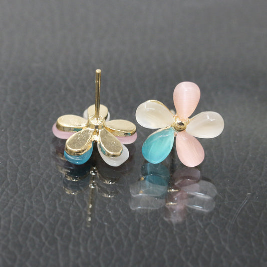 Cute Muliticolor Flower Stud