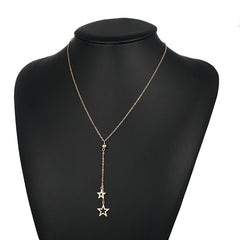 Double Starlet -Cute Double Star Gold Single Layer Chain