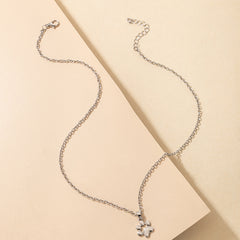 Paw - Cute Little Paw Silver Single Layer Chain