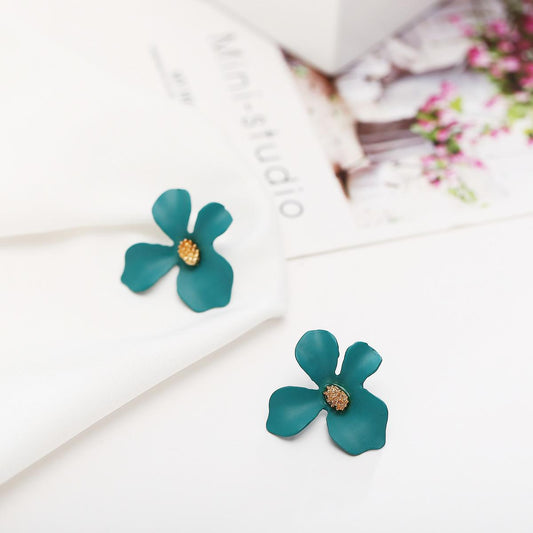 Teal Orchid - Quirky Flower Stud