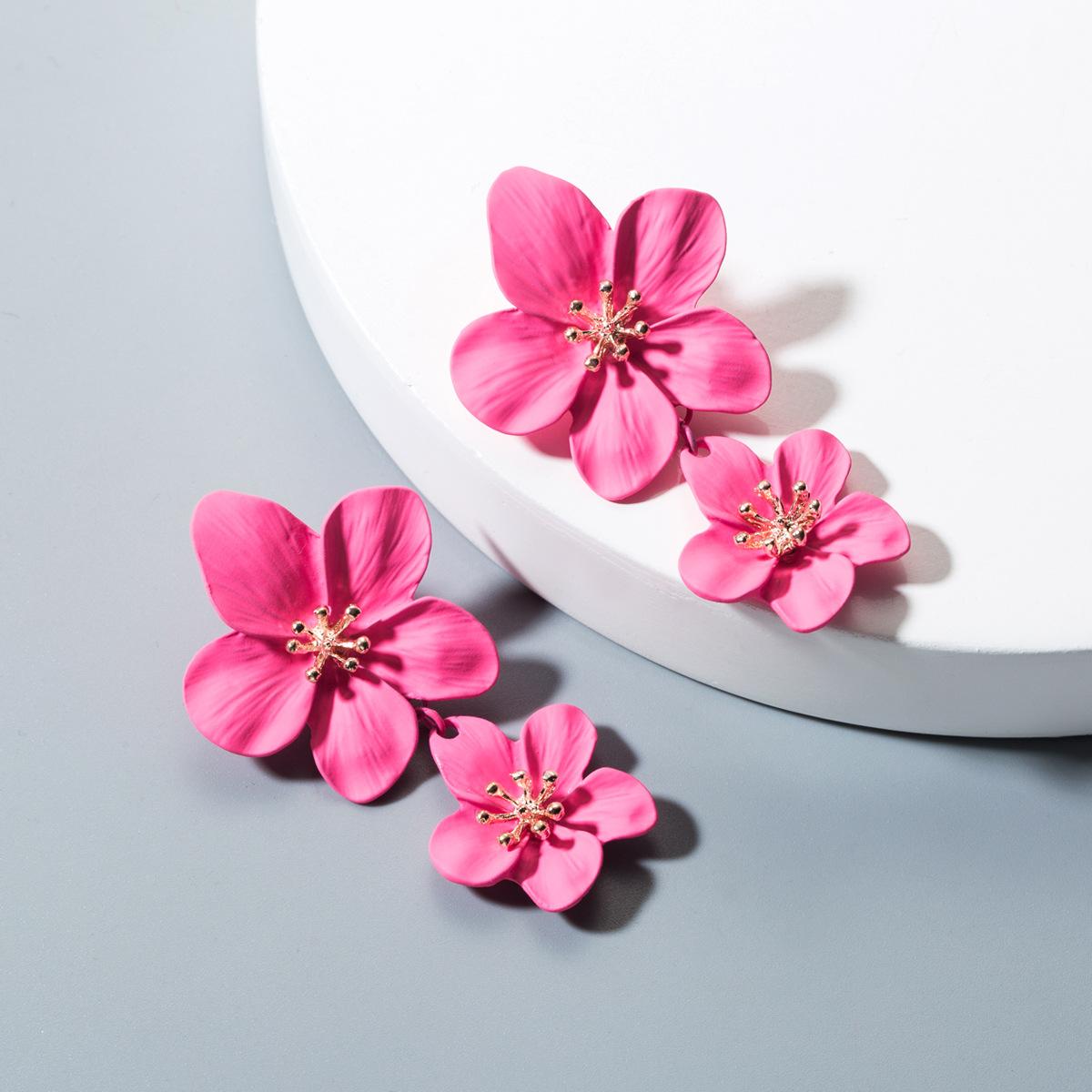 Pink Primrose - Flower Earrings for Girls and Women, Floral Style Earrings