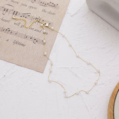 Classy Pearl - Quirky Pearl Gold Single Layer Chain