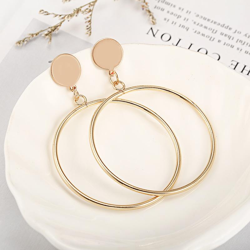 Retro Style Elegant Korean Gold Ring Earrings for Women