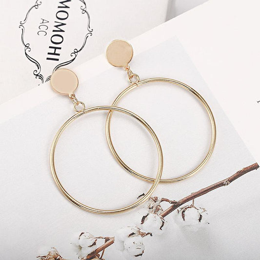 Retro Style Elegant Korean Gold Ring Earrings for Women