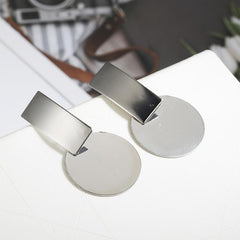 Trendy Statement Silver Disc Earrings