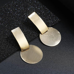 Trendy Statement Gold Disc Earrings