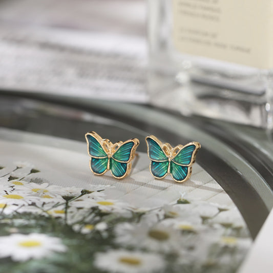 Dally Butterfly - Classy Green Butterfly Stud