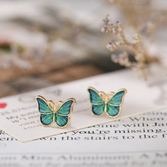 Dally Butterfly - Classy Green Butterfly Stud