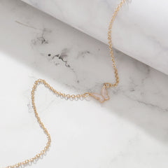 White Butterfly - Cute Gold Chain