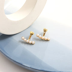 Korean Heart Alloy Earring with Pearl