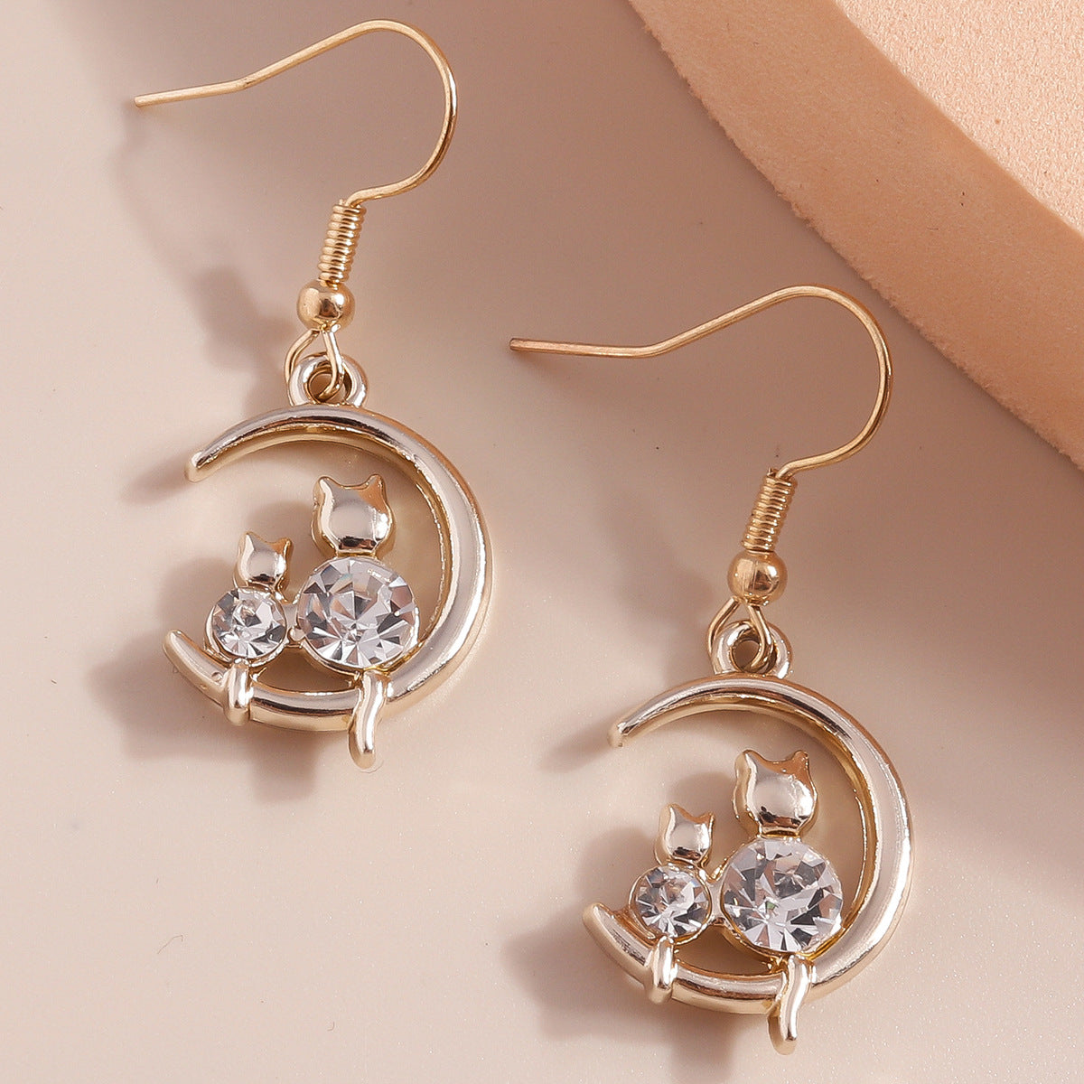 Dazzling Cat Embellished Earrings