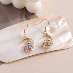 Dazzling Cat Embellished Earrings