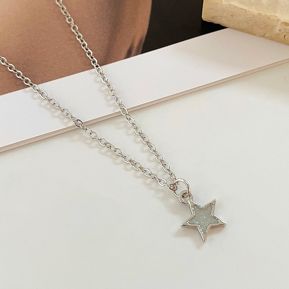 Silver Glittering Star Chain