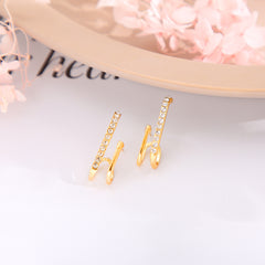 Minimal Korean Glittering Gold Stud