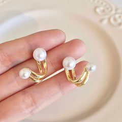 Twirl Pearl - Korean Pearl Minimal Twirling Stud