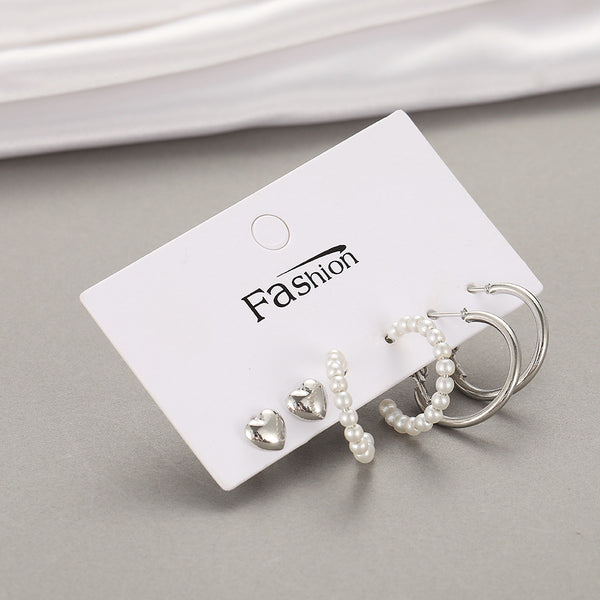 Pack of 3 - Silver Minimalist Earrings Combo-0-cib