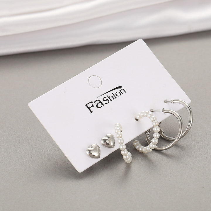 Pack of 3 - Silver Minimalist Earrings Combo-0-cib