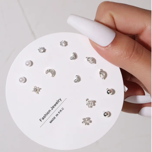 Pack of 7 Studs - Minimalist Earrings Combo