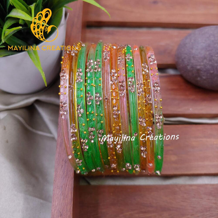 Pastel Multicolor Gauri - Minimal Designer Glass Bangles