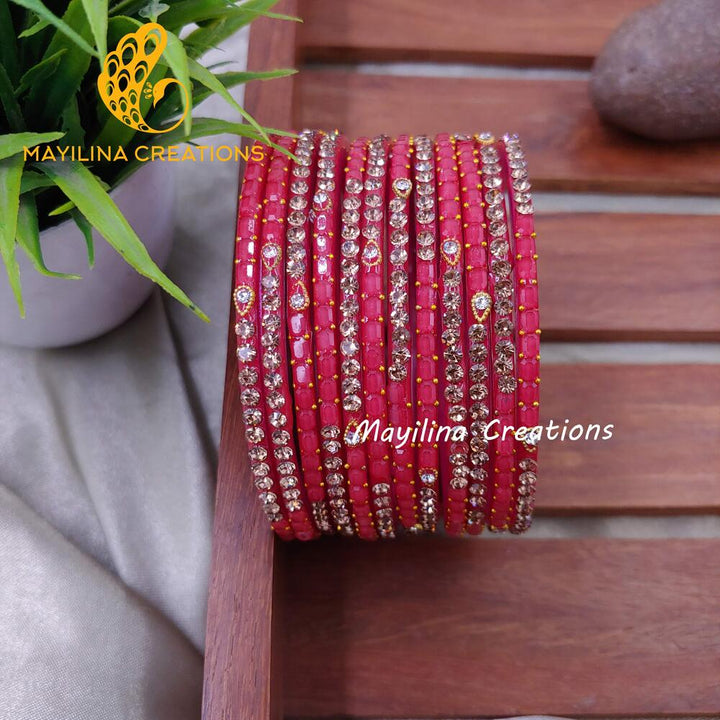Pink Laila - Designer Glass Bangles