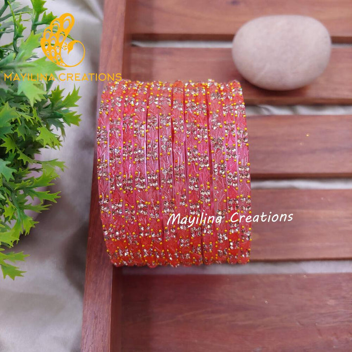 Pink Malar - Designer Flower Pattern Bangles