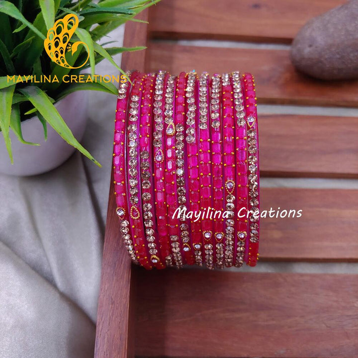 Rani Pink Laila - Designer Glass Bangles