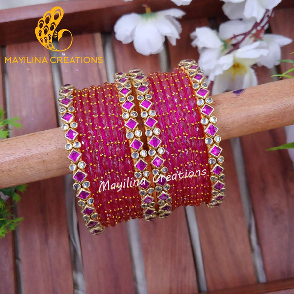 Glass Bangles Set – Mayilina Creations