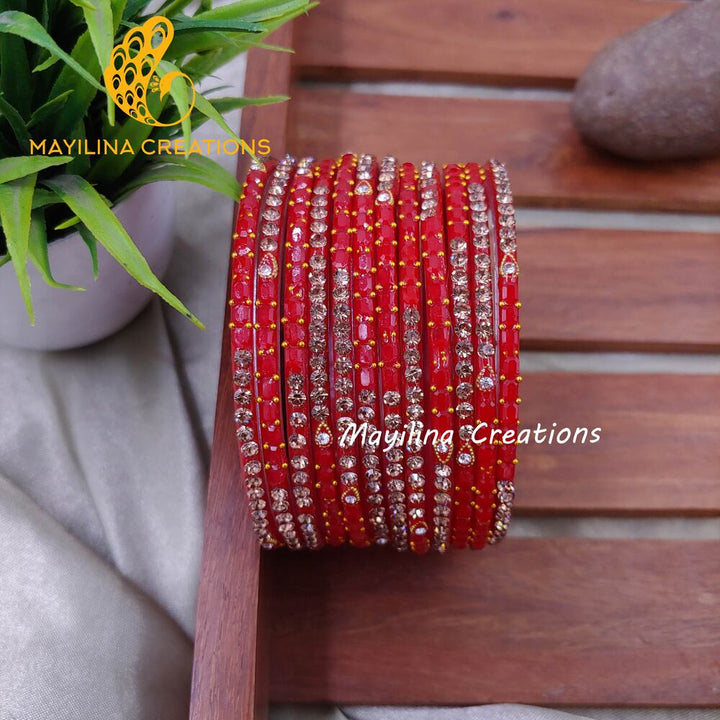 Red Laila - Designer Glass Bangles