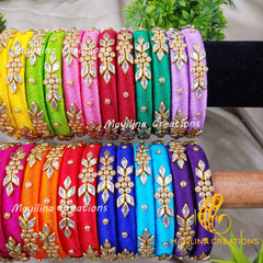 Silk Thread Bangles for Return Gits for Wedding, Baby Shower, Navratri, Pooja, House Warming and Haldi Functions B