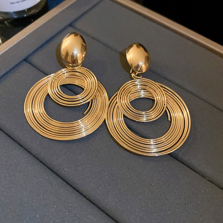 Silver Concentric Earrings - Bold and Stylish Earrings