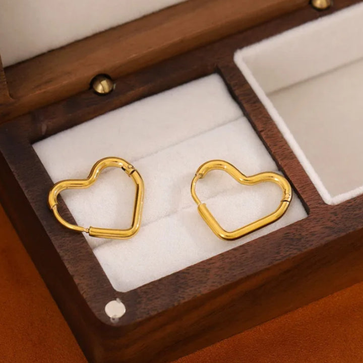 Anti-Tarnish Earrings: Heart Hoop Everlasting Shine Earrings for Every Occasion