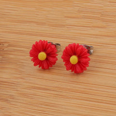 Daisy Resin Flower Earrings for Girls and Women, Korean Style Earrings