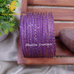 Violet Tube Cut Glass bangles