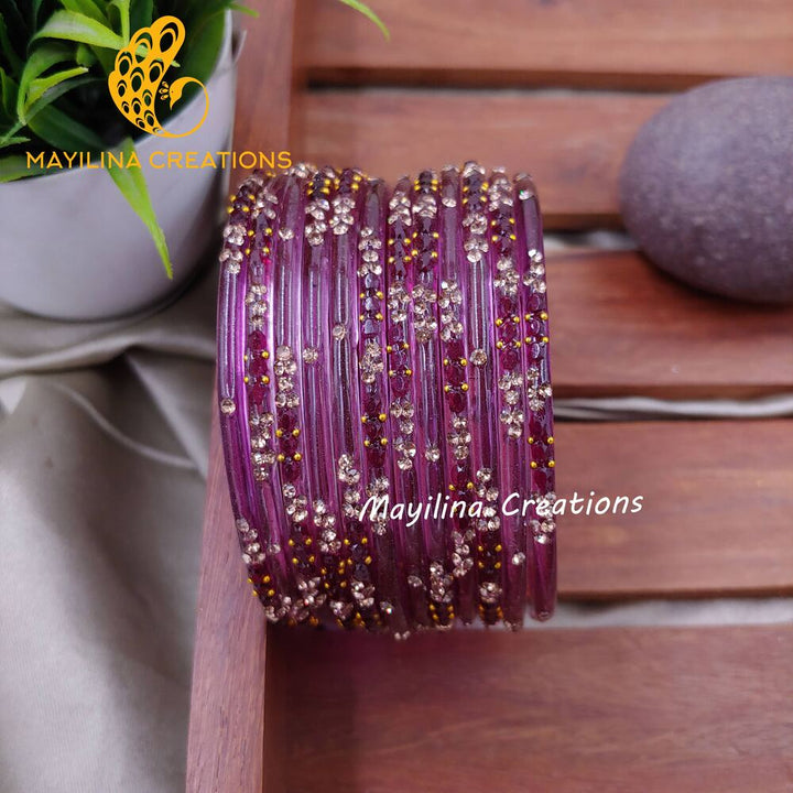 Wine Gauri - Minimal Designer Glass Bangles