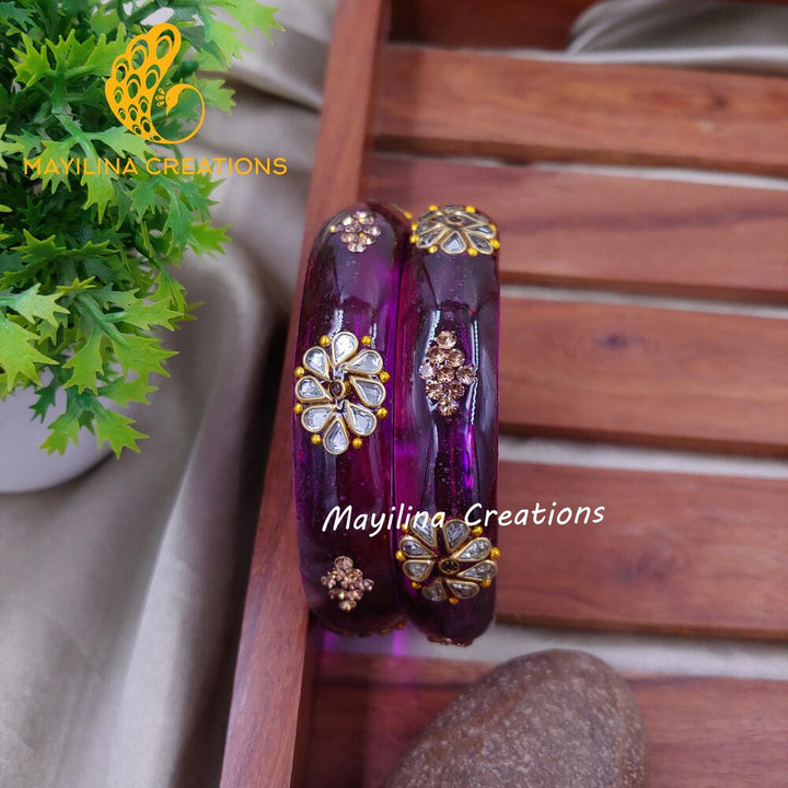 Wine Glass Kada Bangles - Rutika (Set of 2 Bangles)
