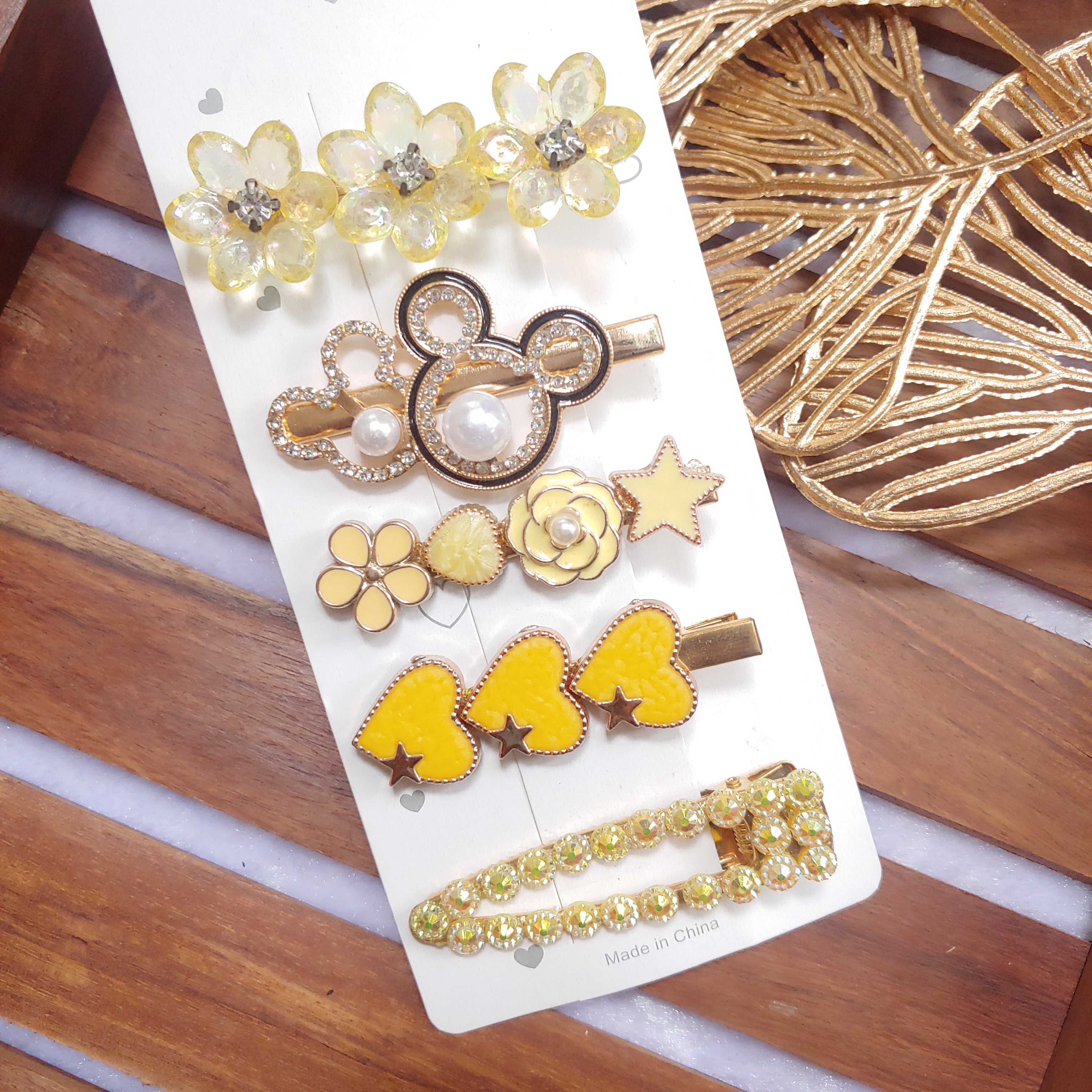 Yellow Flower Modern Korean Hair Clips – Secure and Stylish Hold